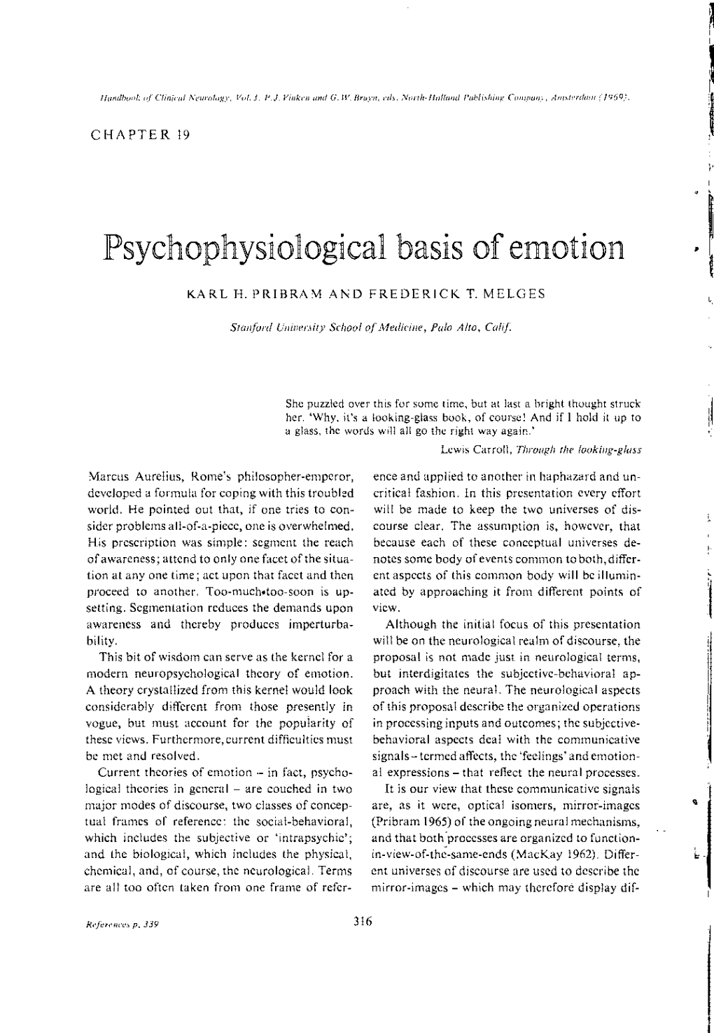 Physco-Physiology Emotion