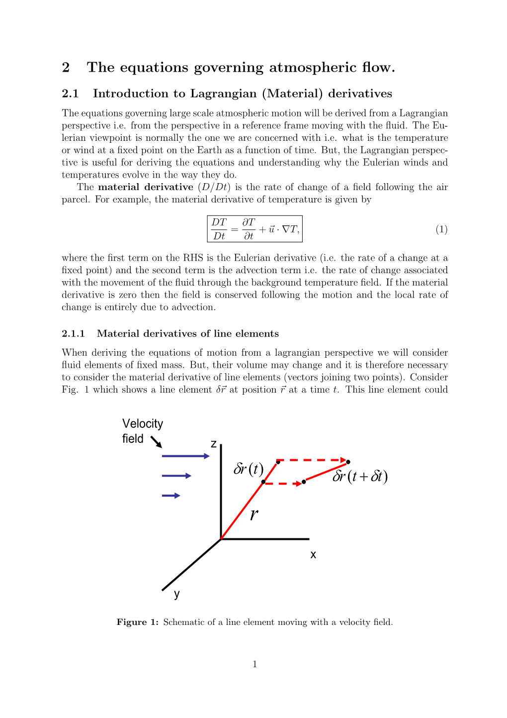 Section 2: Equations Governing Atmospheric Flow