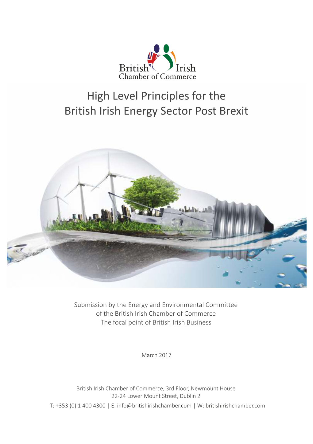 High Level Principles for the British Irish Energy Sector Post Brexit