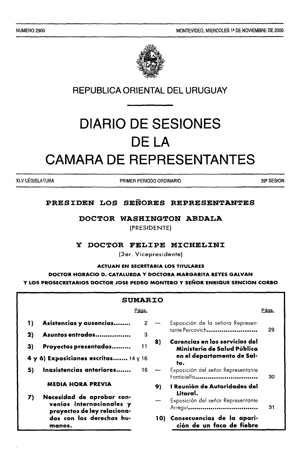 Diario De Sesiones De La Camara De Representantes