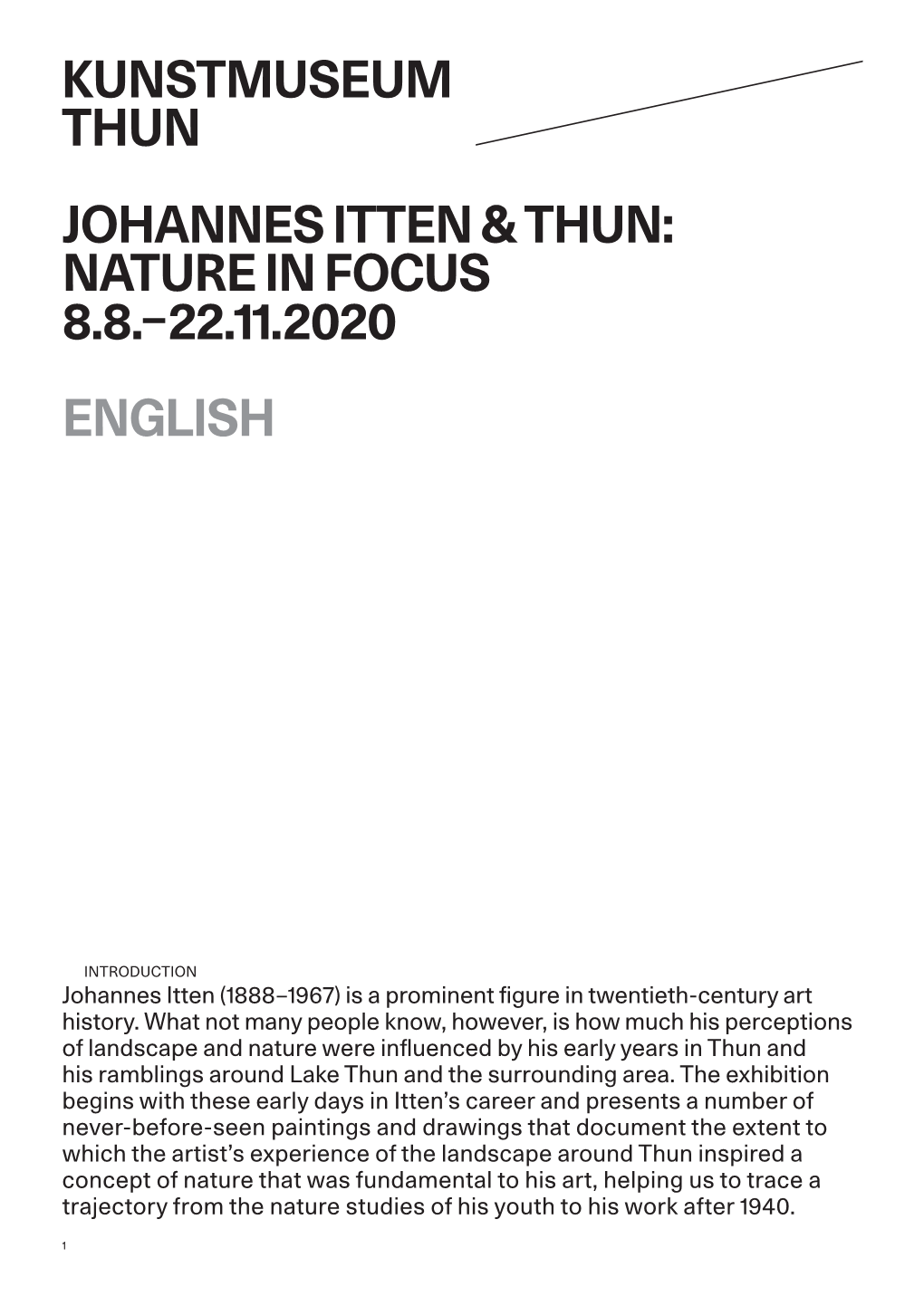 Johannes Itten & Thun: Nature in Focus 8.8