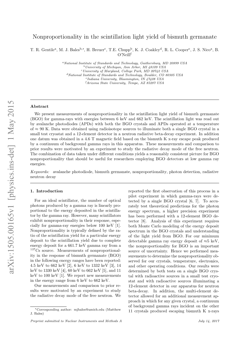 Nonproportionality in the Scintillation Light Yield of Bismuth Germanate