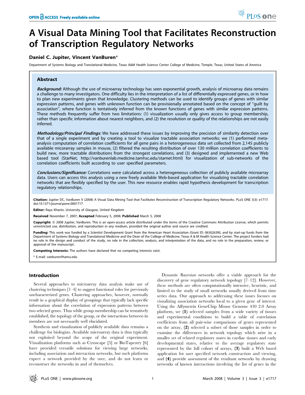 A Visual Data Mining Tool That Facilitates Reconstruction of Transcription Regulatory Networks