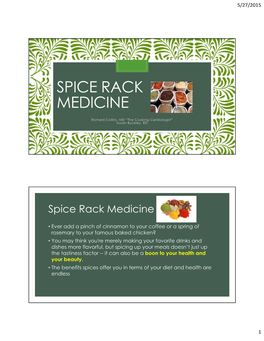 Spice Rack Medicine