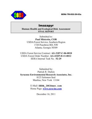 Imazapyr Human Health and Ecological Risk Assessment FINAL REPORT