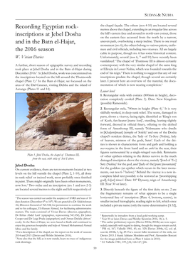 Inscriptions at Jebel Dosha and in the Batn El-Hajar, the 2016 Season