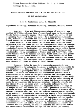 Primer Congreso Geolo'gico Chileno, Vol. I, P. C 23-39. Santiago De Chile, 1976