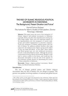 The Rise of Islamic Religious-Political