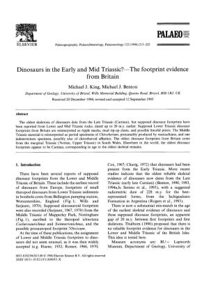 Dinosaurs in the Early and Mid Triassic? from Britain the Footprint