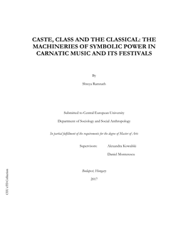 The Machineries of Symbolic Power in Carnatic Music and Its Festivals