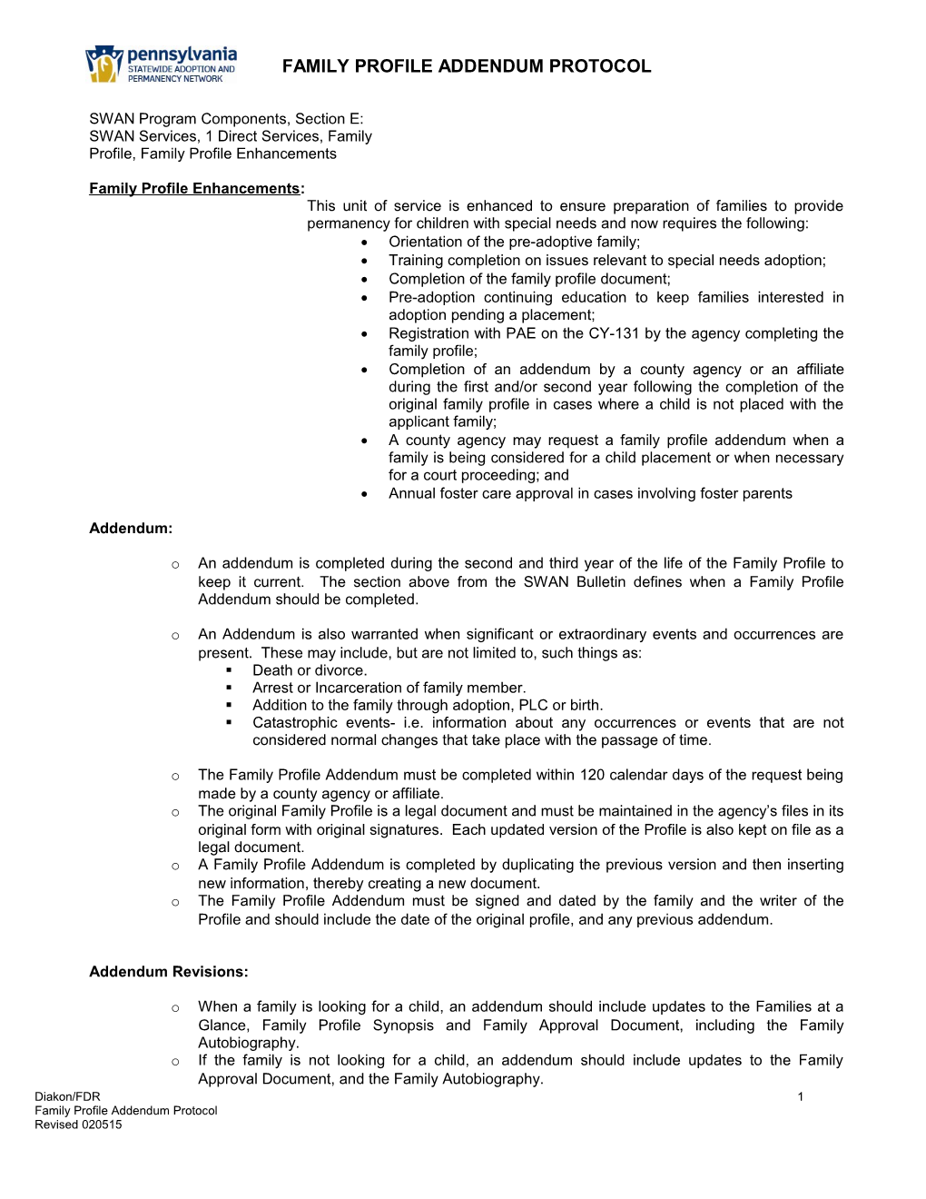 SWAN Program Components, Section E