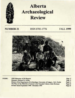 Alberta Archaeological Review