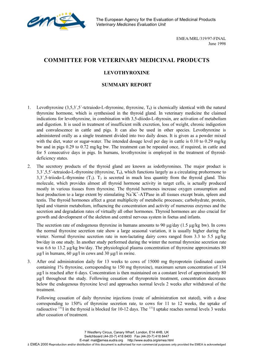 Committee for Veterinary Medicinal Products