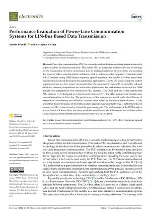 Performance Evaluation of Power-Line Communication Systems for LIN-Bus Based Data Transmission