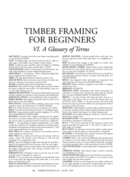 Timber Framing for Beginners Vi