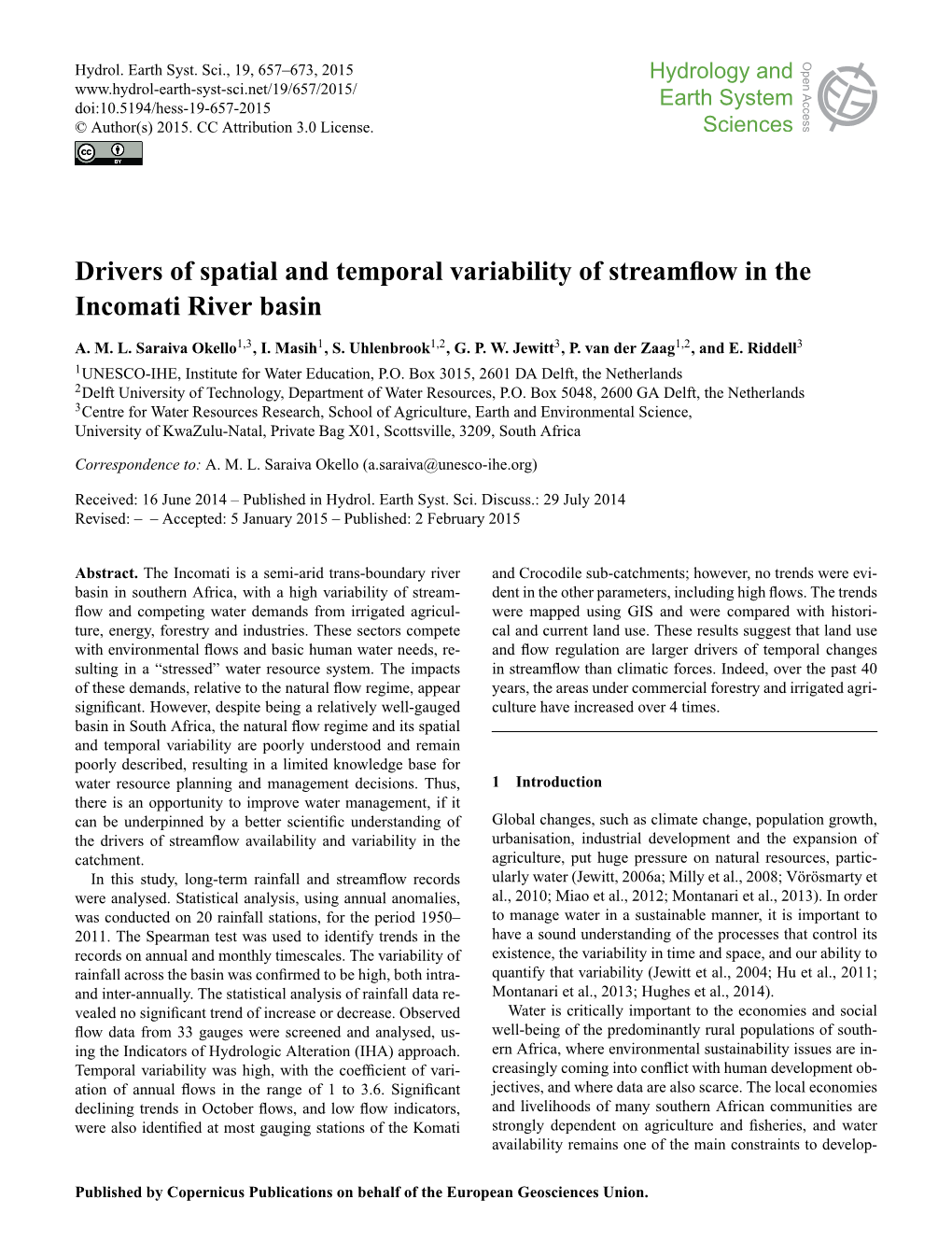 Drivers of Spatial and Temporal Variability of Streamflow In