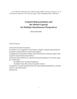 Conjoint Representations and the Mental Capacity for Multiple Simultaneous Perspectives