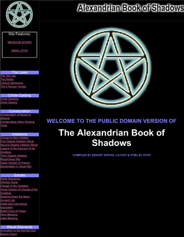 Public Domain Alexandrian Book of Shadows