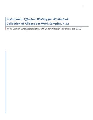 Student Writing Samples Available in This Resource