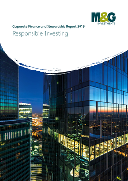 Corporate Finance and Stewardship Report 2019 Responsible Investing 2 Corporate Finance and Stewardship Report I Corporate Finance and Stewardship Report 3
