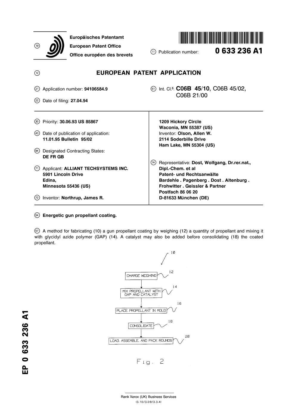 Energetic Gun Propellant Coating