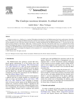 The Caulerpa Racemosa Invasion: a Critical Review