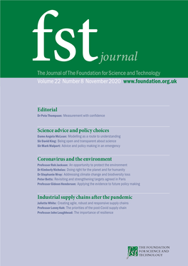 Fstjournal@Foundation.Org.Uk FST Journal Publishes Summaries of All the Talks Given at Its Meetings