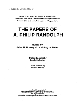 The Papers of A. Philip Randolph