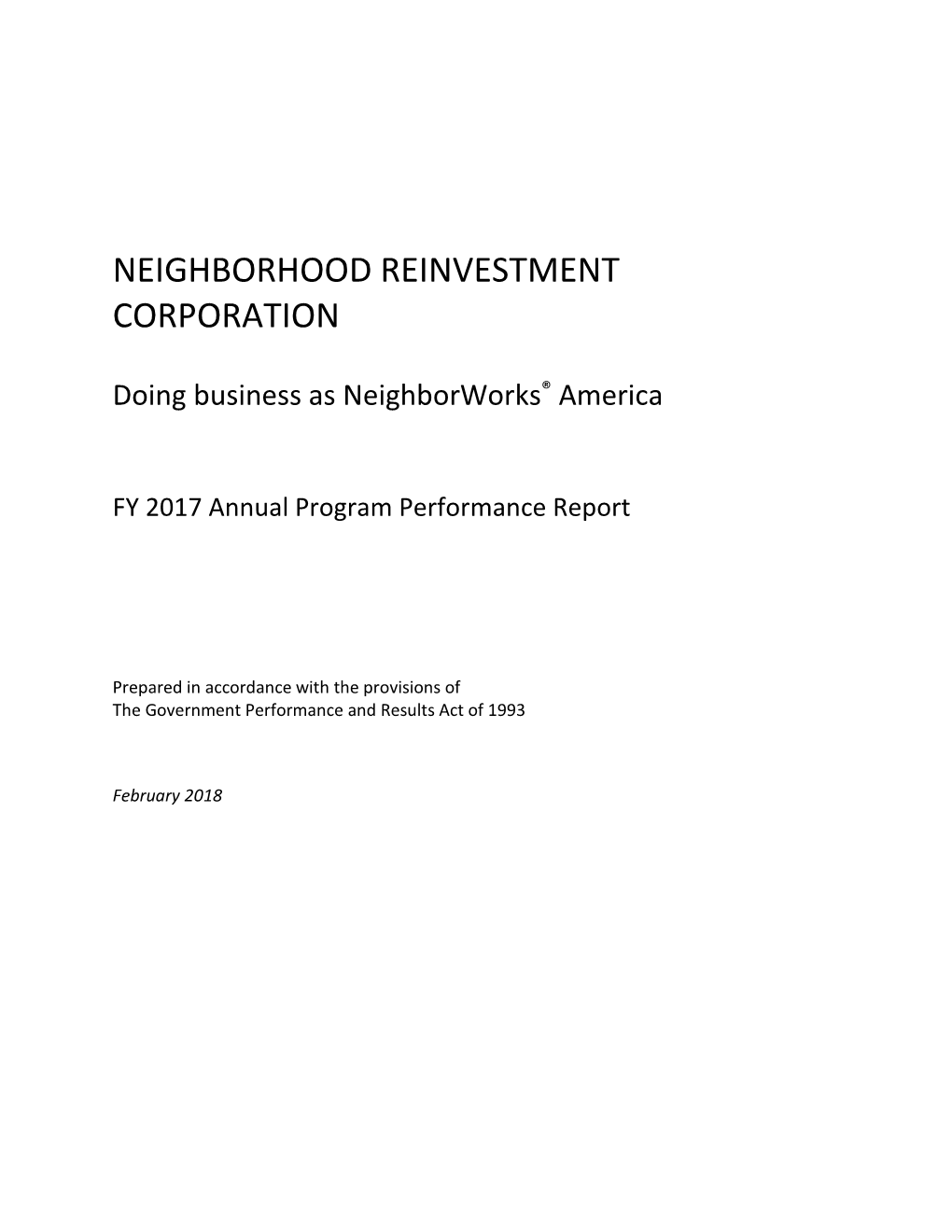 Neighborhood Reinvestment Corporation