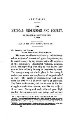 Medical Profession and Society