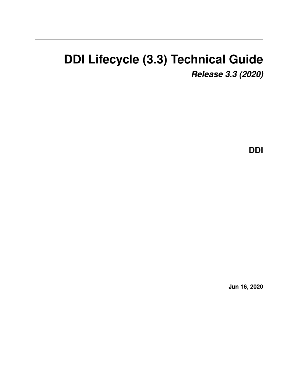 DDI Lifecycle (3.3) Technical Guide Release 3.3 (2020)