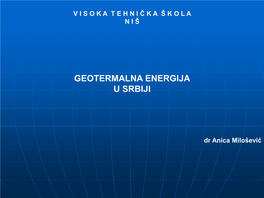 Geotermalna Energija U Srbiji