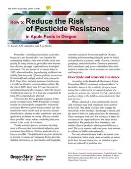 How to Reduce the Risk of Pesticide Resistance in Apple Pests in Oregon