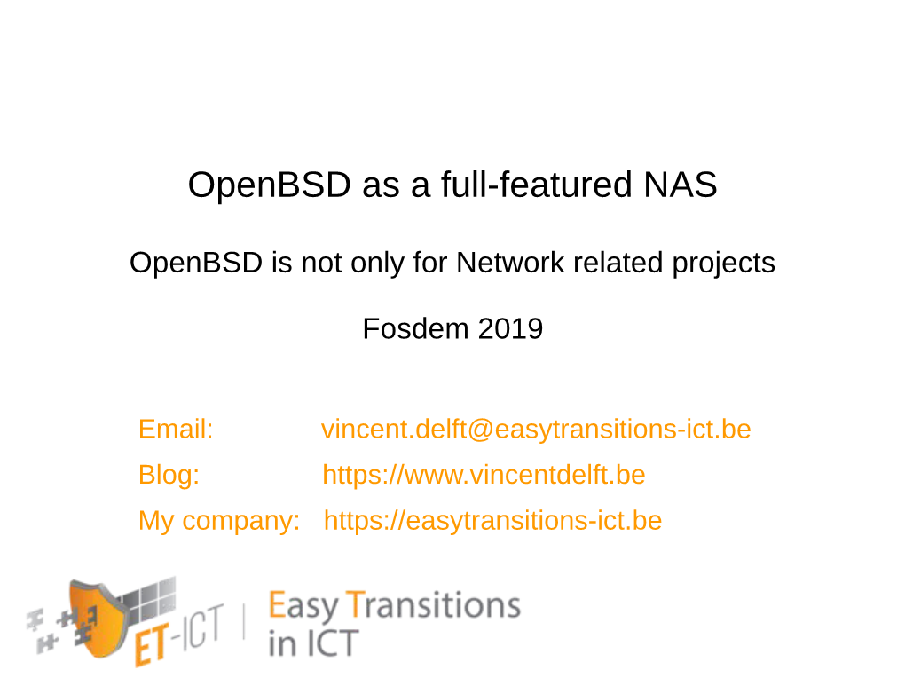 Openbsd As a Full-Featured NAS