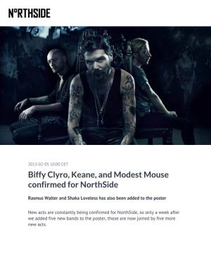 Biffy Clyro, Keane, and Modest Mouse Confirmed for Northside