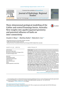 Three-Dimensional Geological Modelling of the Galilee and Central