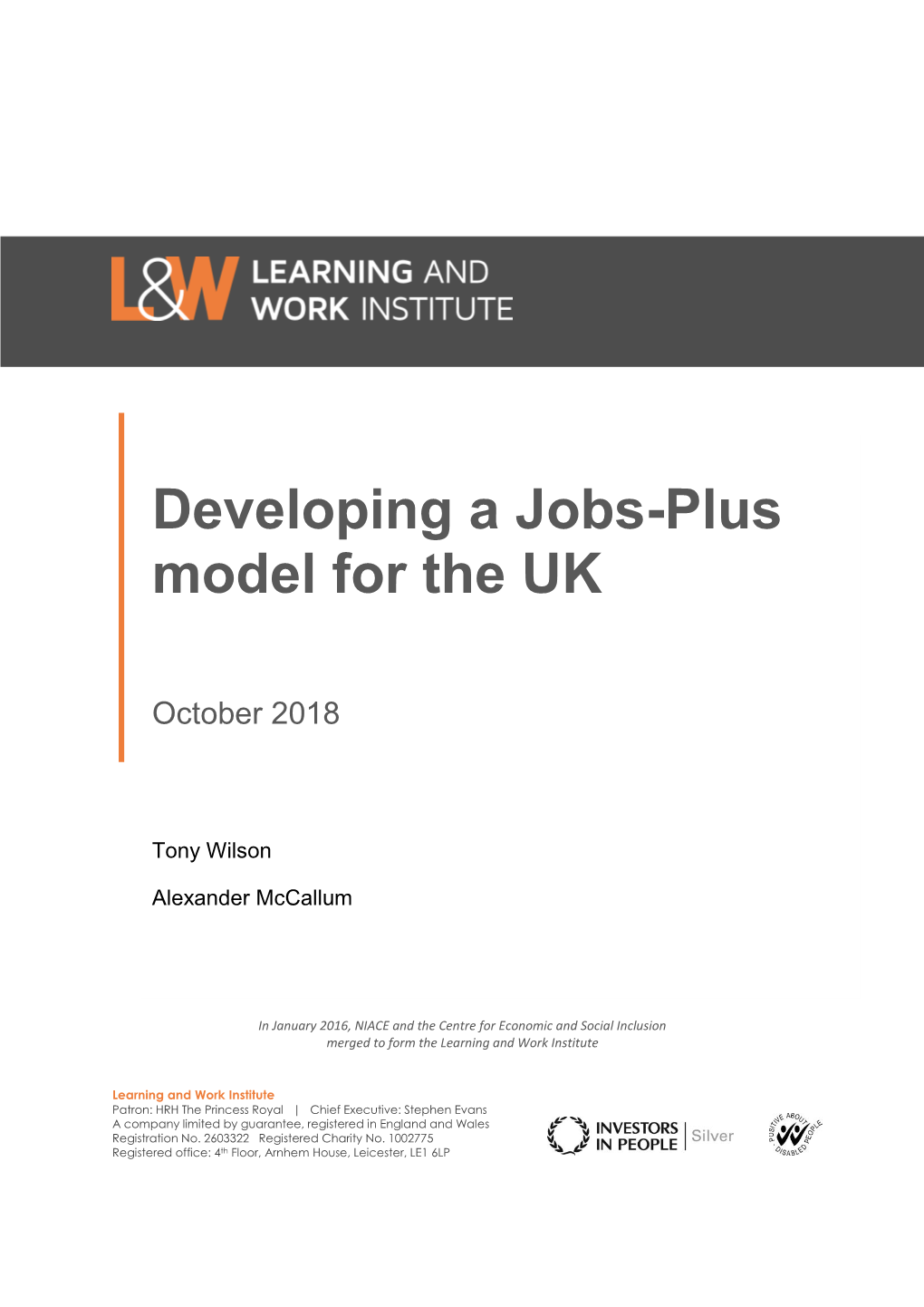 Developing a Jobs-Plus Model for the UK