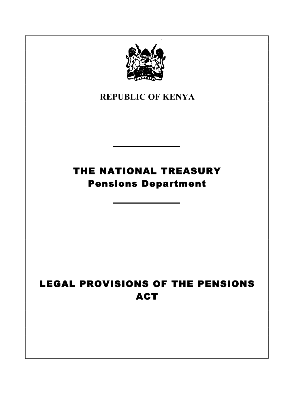 Legal Provisions of the Pensions Act Cap