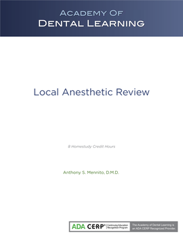 Local Anesthetic Review