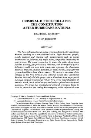The Constitution After Hurricane Katrina