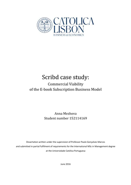 Scribd Case Study: Commercial Viability of the E-Book Subscription Business Model