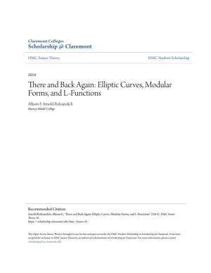 Elliptic Curves, Modular Forms, and L-Functions Allison F