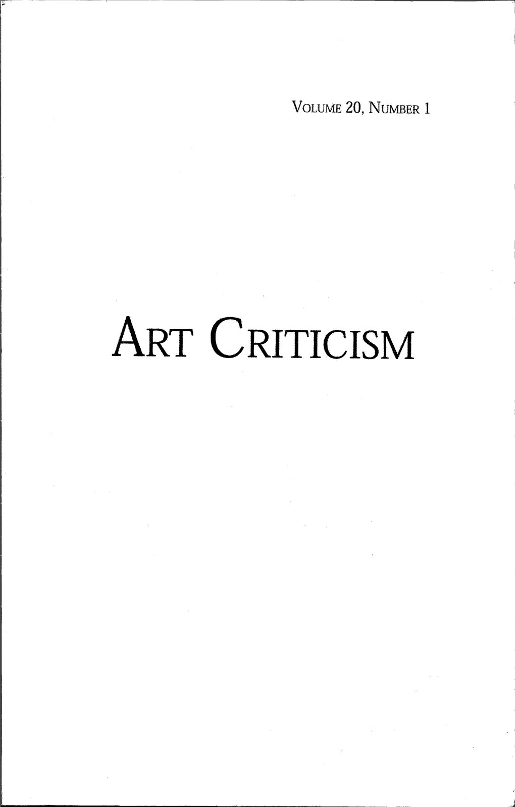 Art Criticism /, '\