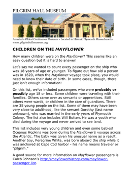 Children on the Mayflower