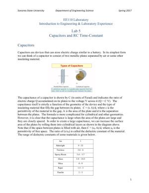 EE110 Lab5 RC Time-Constant Applications