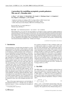 A Procedure for Modelling Asymptotic G-Mode Pulsators: the Case of Γ Doradus Stars