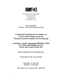 Community Drafting and Acceptance of Conservation Zoning Across the Tshuapa-Lomami-Lualaba (TL2) Landscape