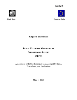 Kingdom of Morocco (PEFA) Assessment of Public Financial