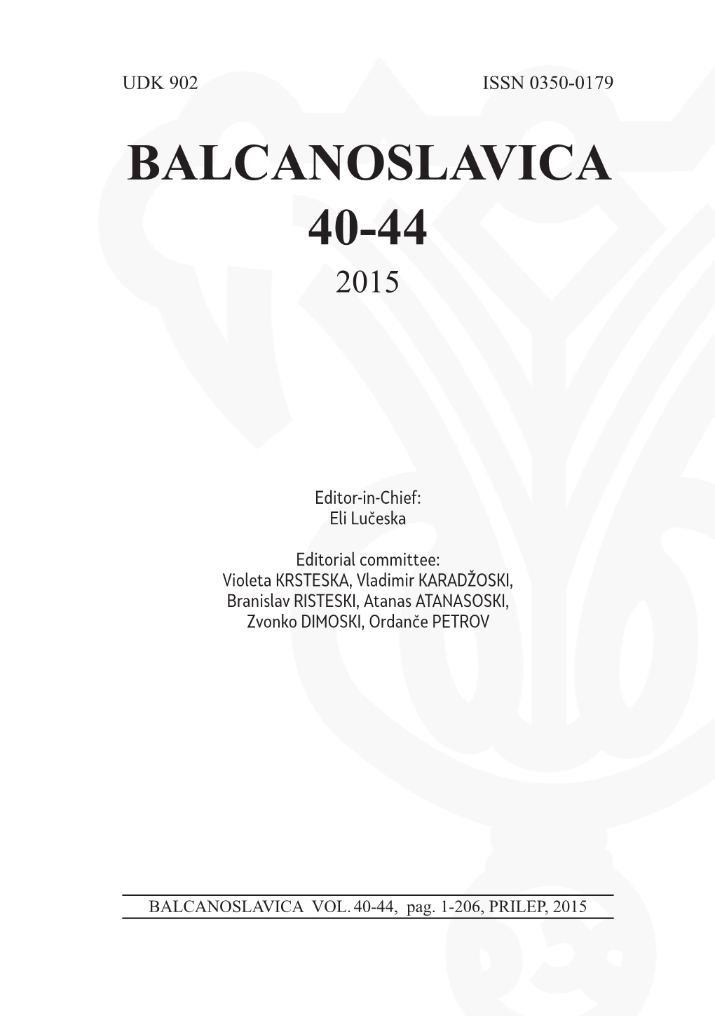 Balcanoslavica 40-44 2015