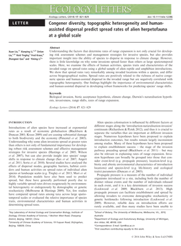 Assisted Dispersal Predict Spread Rates of Alien Herpetofauna at a Global Scale